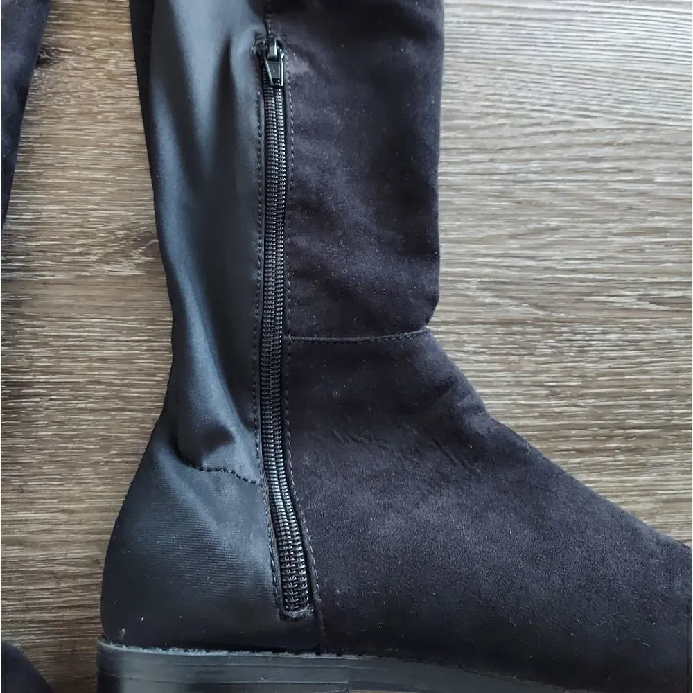 Jaclyn Smith Black Over the Knee Boots Suede 6.5